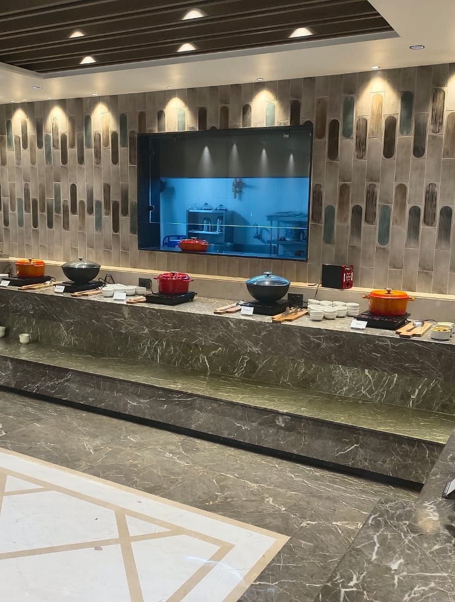 A vibrant buffet spread featuring a variety of dishes, desserts, and fresh fruits at  A vibrant buffet spread featuring a variety of dishes, desserts, and fresh fruits.